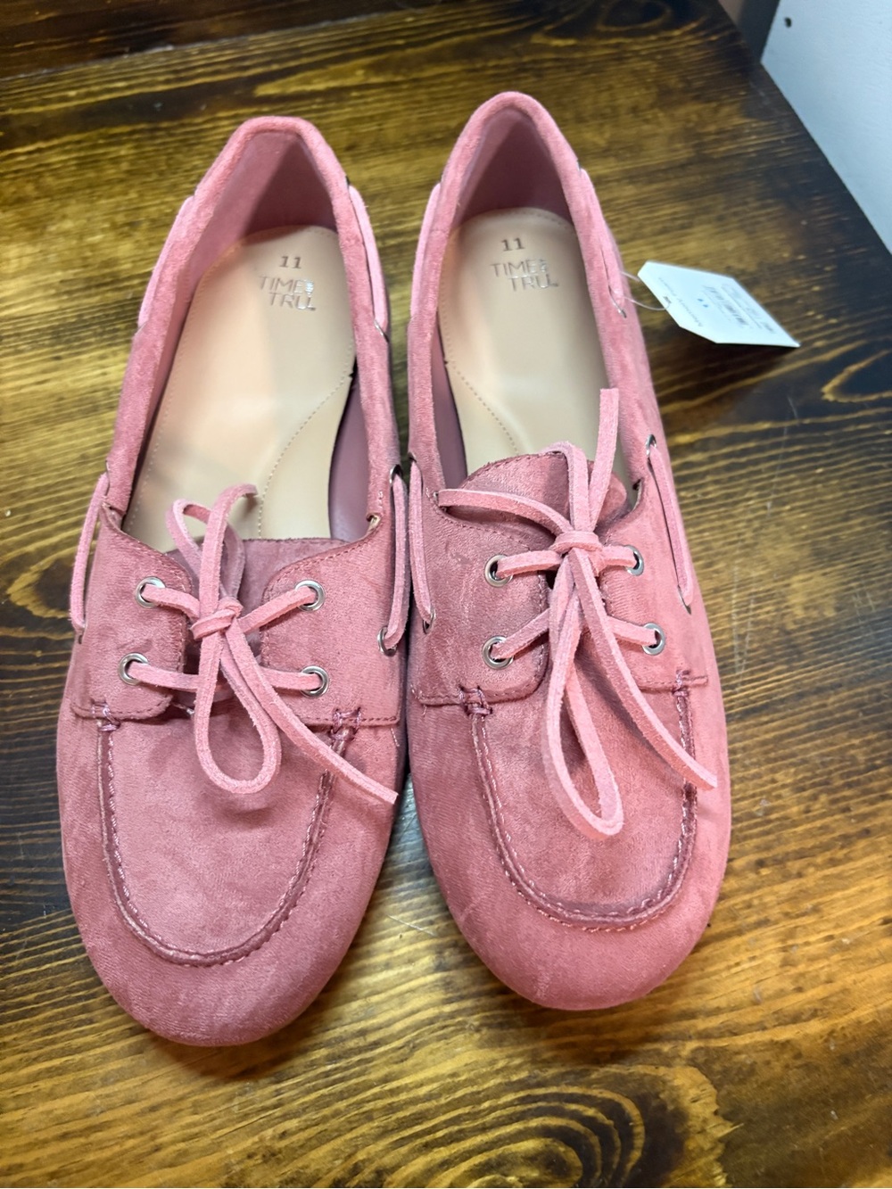 Time And Tru Pink‎ Suede Loafers Size 11